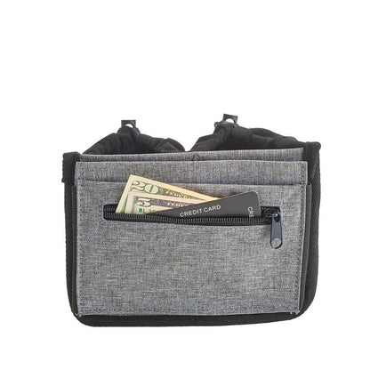 High Road Luggage Cup Holder keeps cash and cards handy—a convenient airport travel accessory.