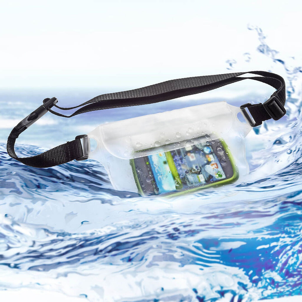 The High Road Waterproof Waist Pack floats, offers touchscreen access, and provides water-resistant protection.