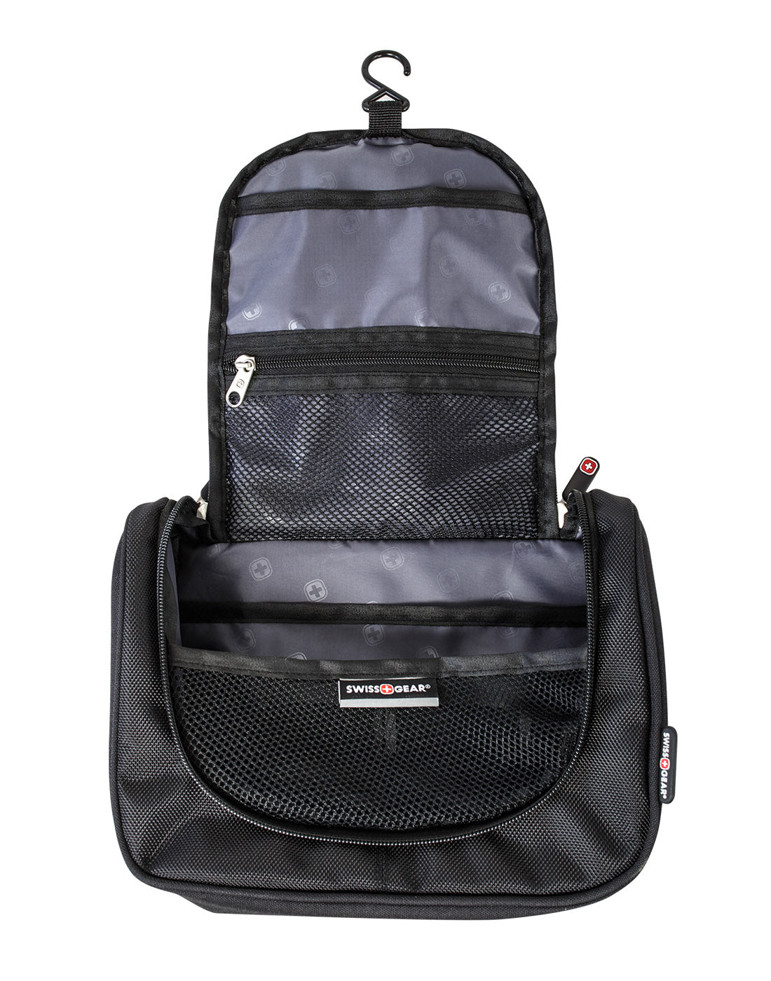 Swiss Gear Hanging Toiletry Bag, black, open view