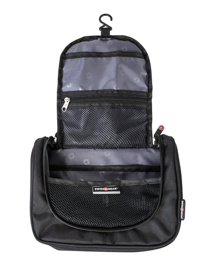 Swiss Gear Hanging Toiletry Bag, black, open view