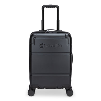 Travelite Itinerary Hardside Spinner Carry-on: Black, ultra-light, 4 wheels, extendable handle & TSA lock.