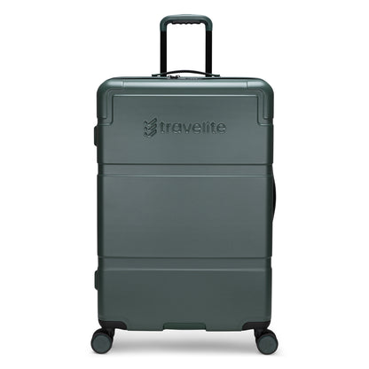 The Travelite Itinerary Large Expandable Hardside Spinner has 4 wheels, TSA lock, and a telescopic handle.