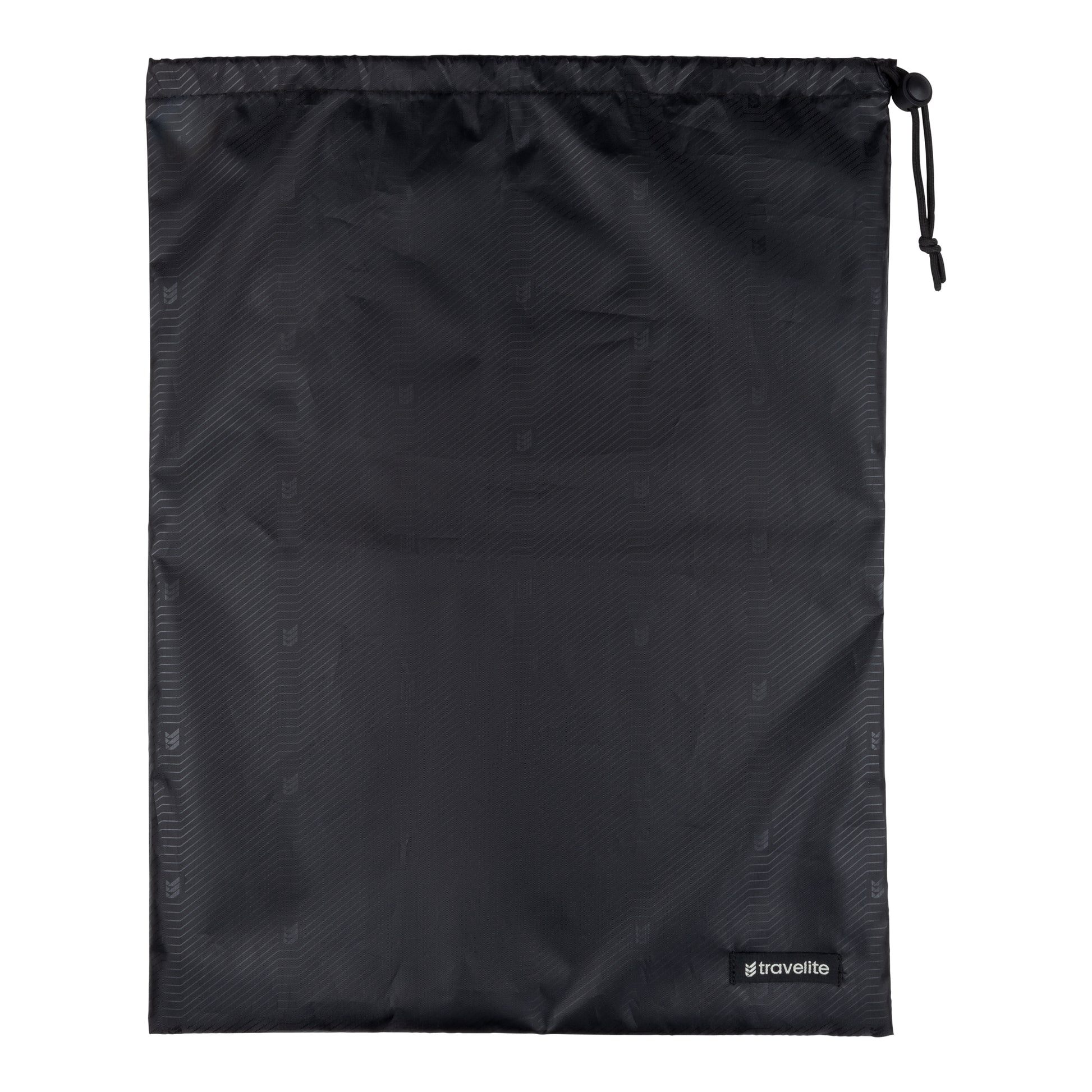 Black laundry bag, flat view