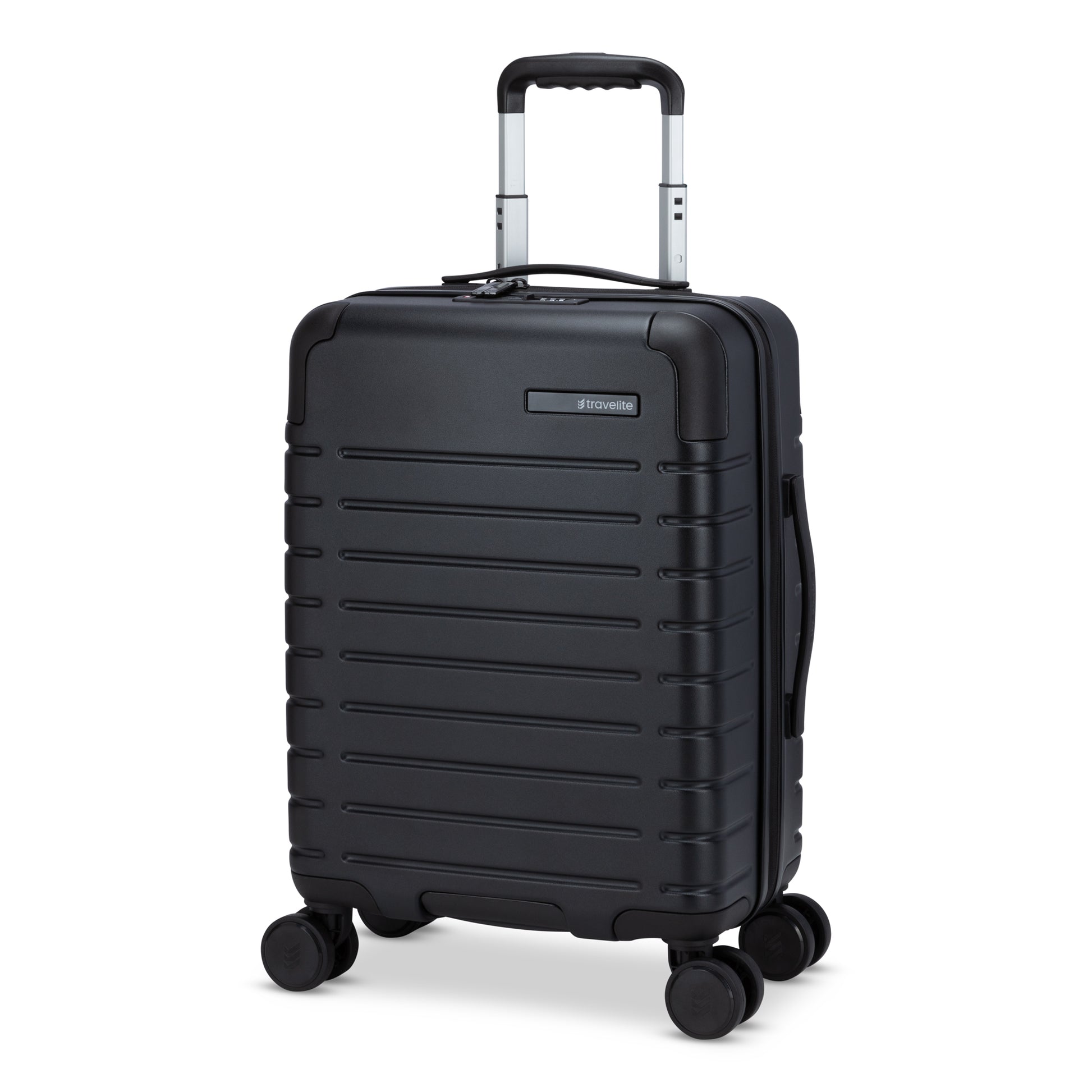 Travelite Epicure 19" Hardside Spinner Carry-on, black, front angled view