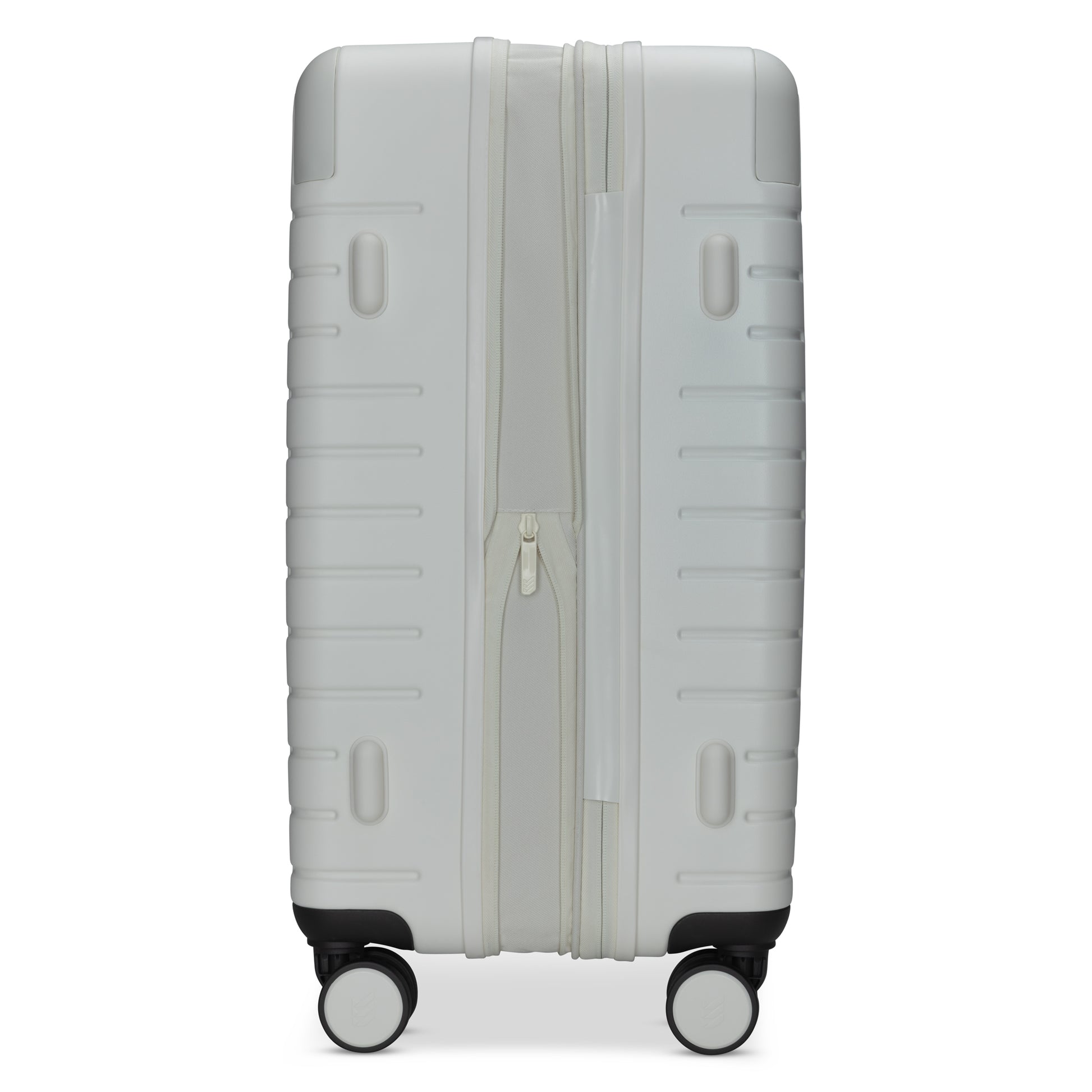 Travelite Epicure 24" Expandable Hardside Spinner, tofu white colour, side view, expanded