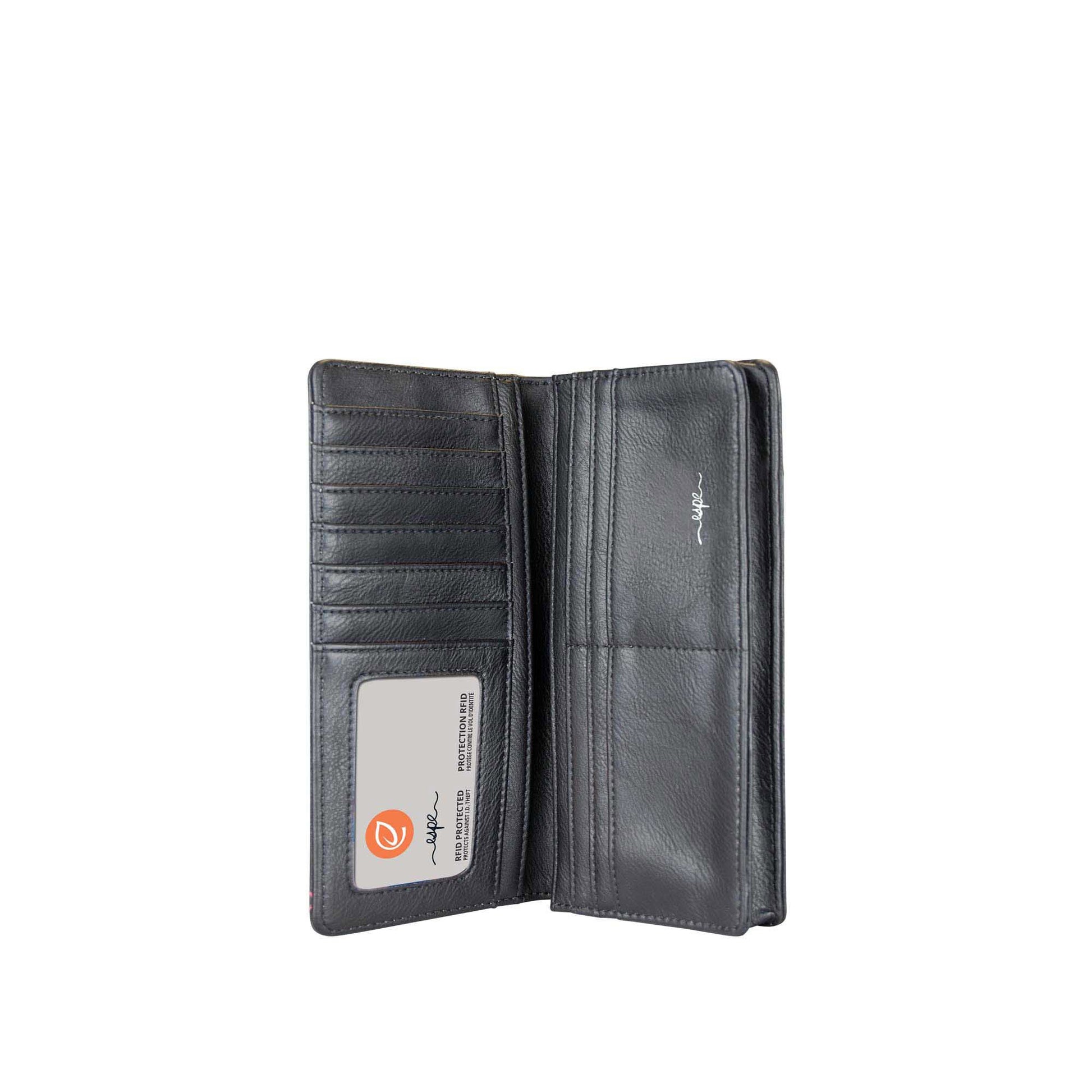 Espe Daliah Long Wallet, black, open view