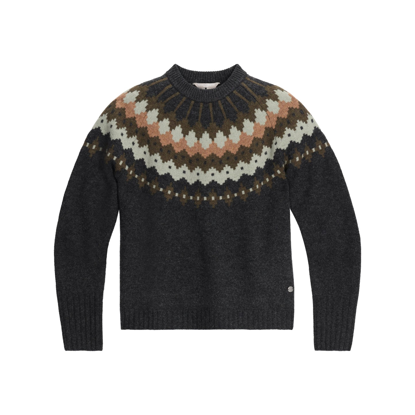 Royal Robbins Women’s Rockcraft Wool Crew features a multi-color yoke for warmth and natural thermoregulation.