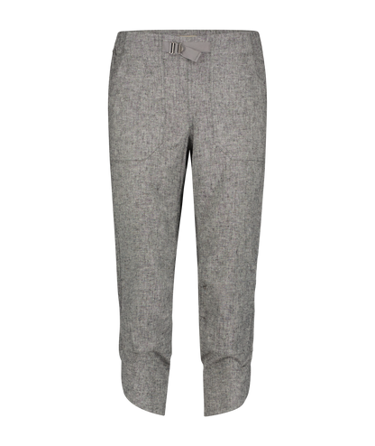 Royal Robbins Women's Hempline Capri - ONLINE ONLY, featuring side pockets and a front buckle, made from recycled polyester.