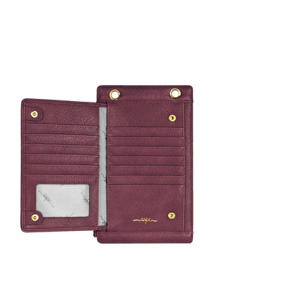 Espe Zinnie Mini Crossbody, wine, open view