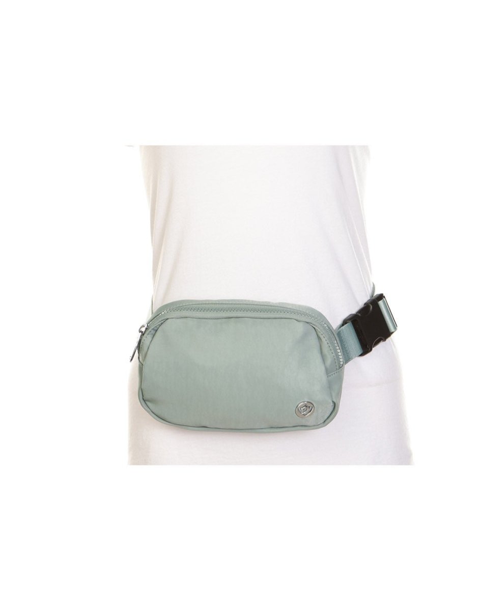 Alina's RFID Chest Bag/Fanny Pack in mint, front view.