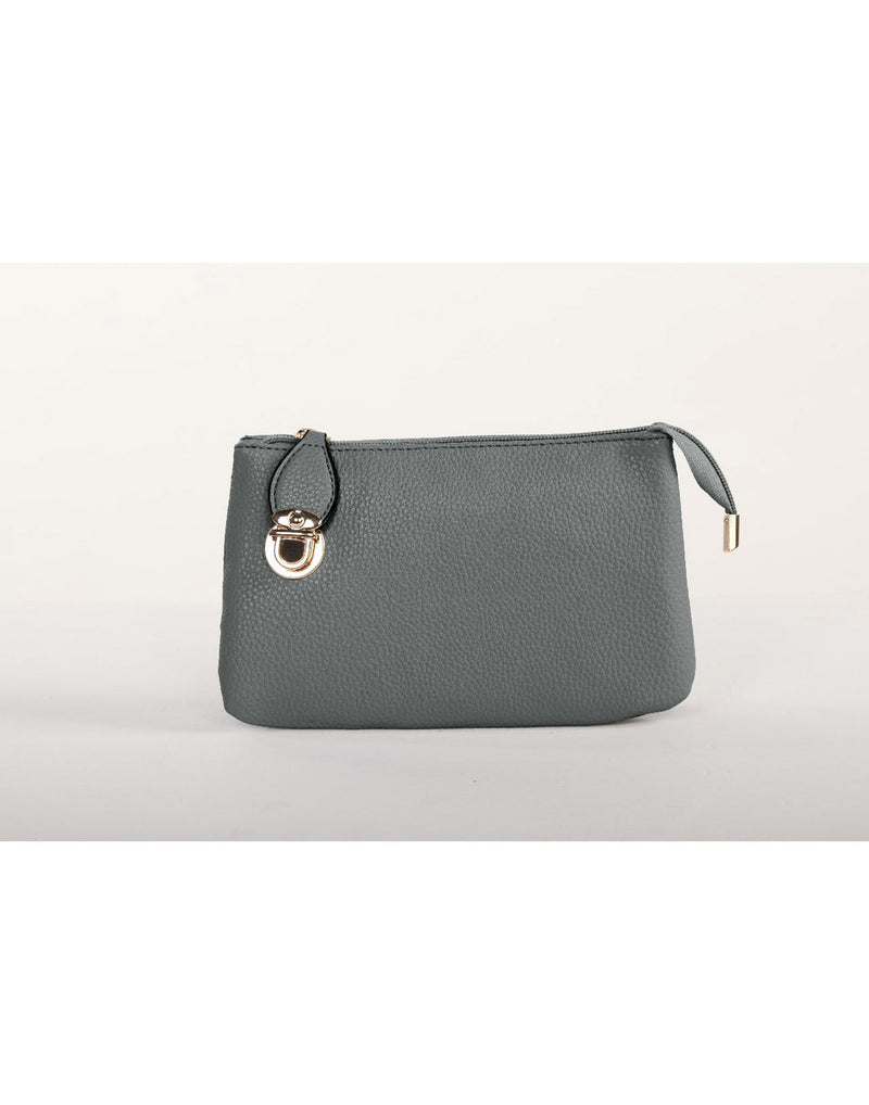 Alina's RFID Clutch Wristlet in grey, front view