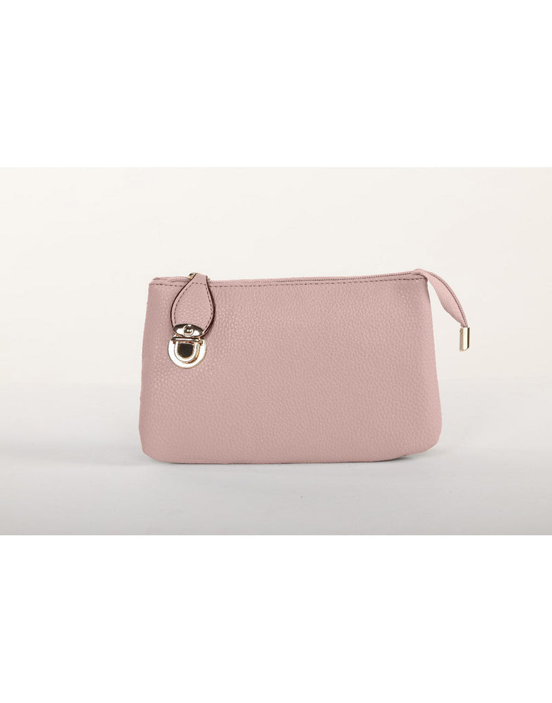 Alina's RFID Clutch Wristlet in pink, front view