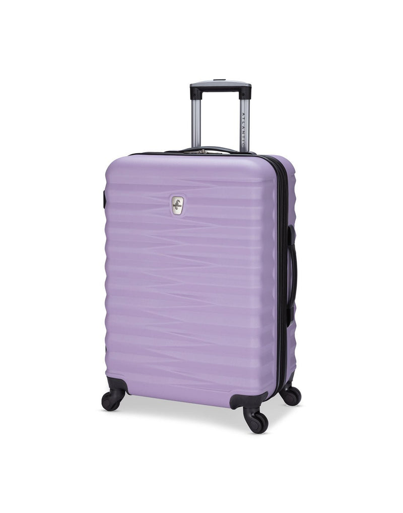 Atlantic Chaser Hardside 24" Expandable Spinner in powder lilac, front angled view