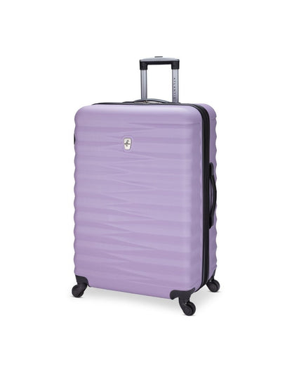 Atlantic Chaser Hardside 28" Expandable Spinner in lilac purple, front angled view