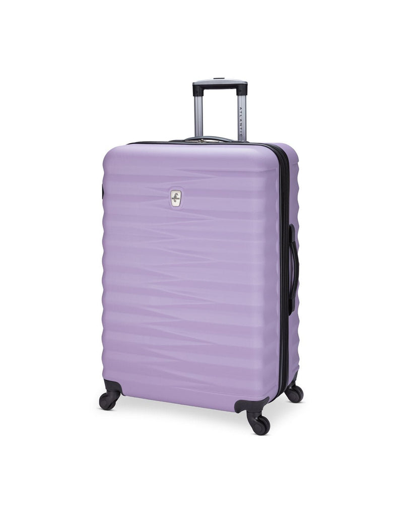 Atlantic Chaser Hardside 28" Expandable Spinner in lilac purple, front angled view