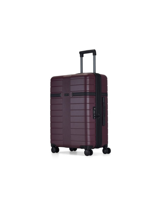 Product Image – Bugatti Hamburg 24" Hardside Expandable Spinner in Red Lacquer, front and partial left side view.