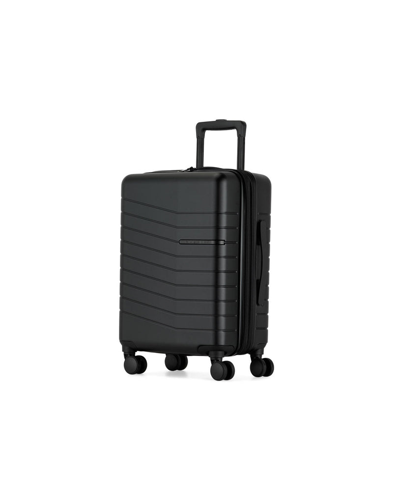 Bugatti Munich Hardside Carry-on Spinner in black, front angled view.