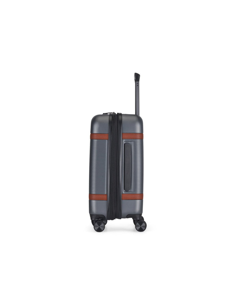 Bugatti Wellington Hardside Carry-on Spinner in Pewter colour, side view.