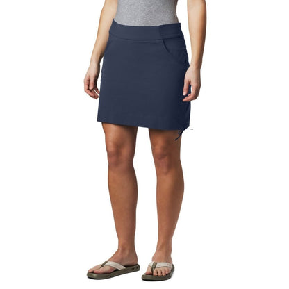 Woman wearing Columbia Women's Anytime Casual™ Skort - nocturnal, front view