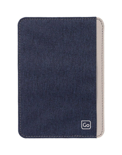 Go Travel RFID Passport Slip, dark blue denim, front view