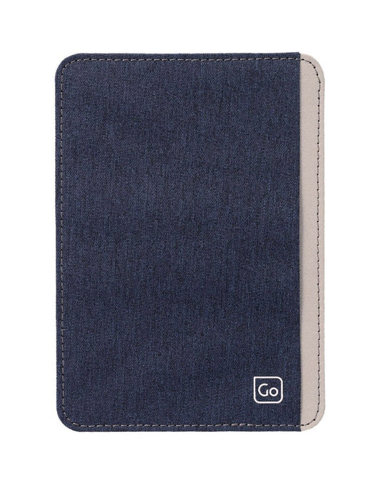 Product Image – Go Travel RFID Passport Slip, dark blue denim, front view