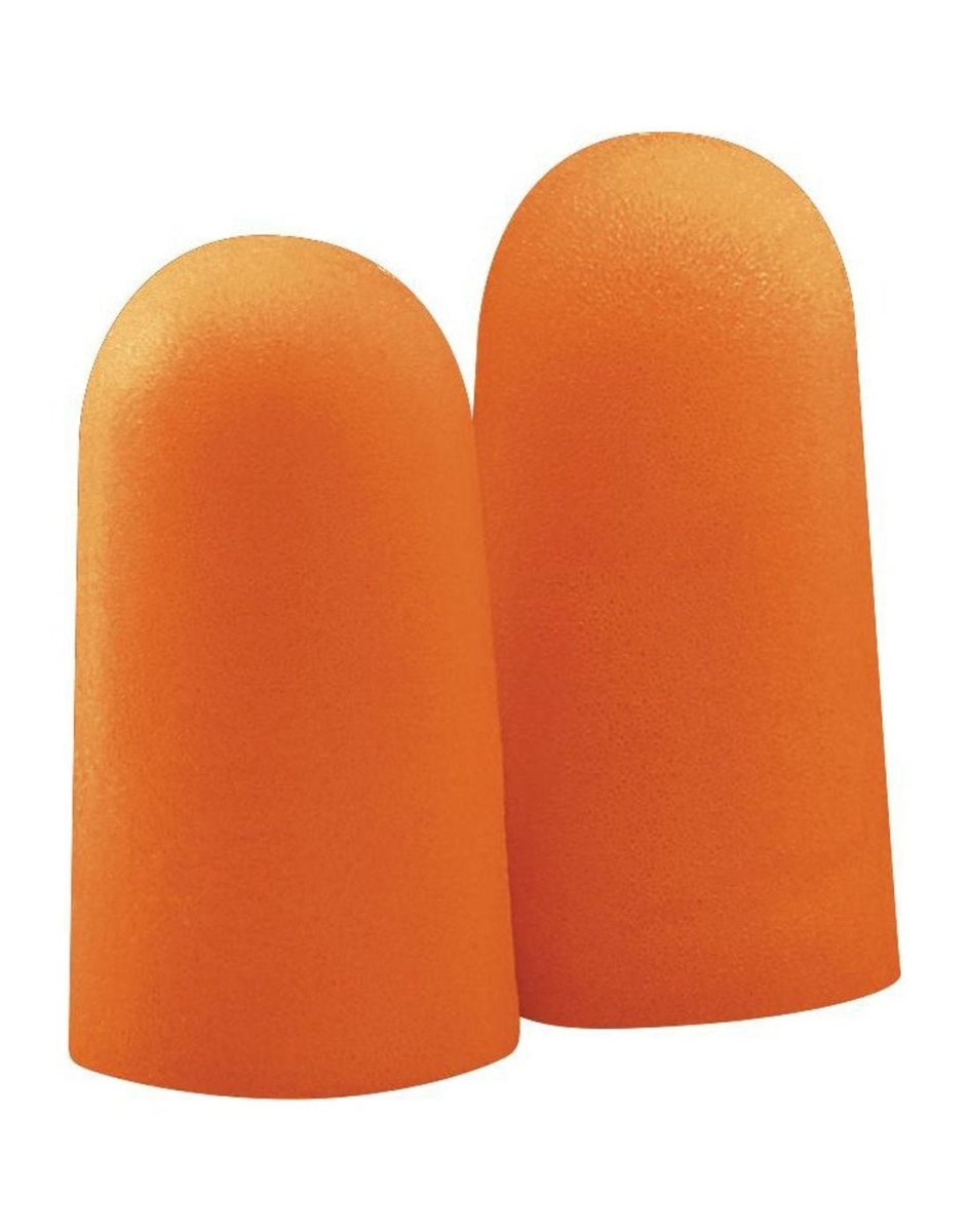 Close up of included foam ear plugs