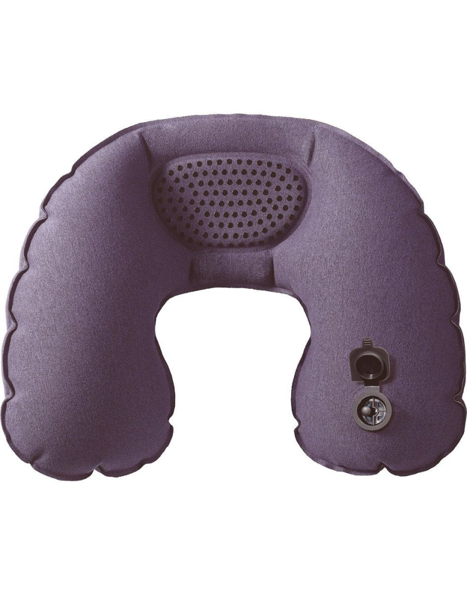 Back view of Go Travel The Fusion Travel Pillow, with air valve opened.