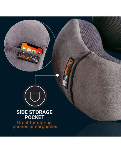 Close up of side storage pocket on Go Travel Ultimate 3.0 Travel Pillow