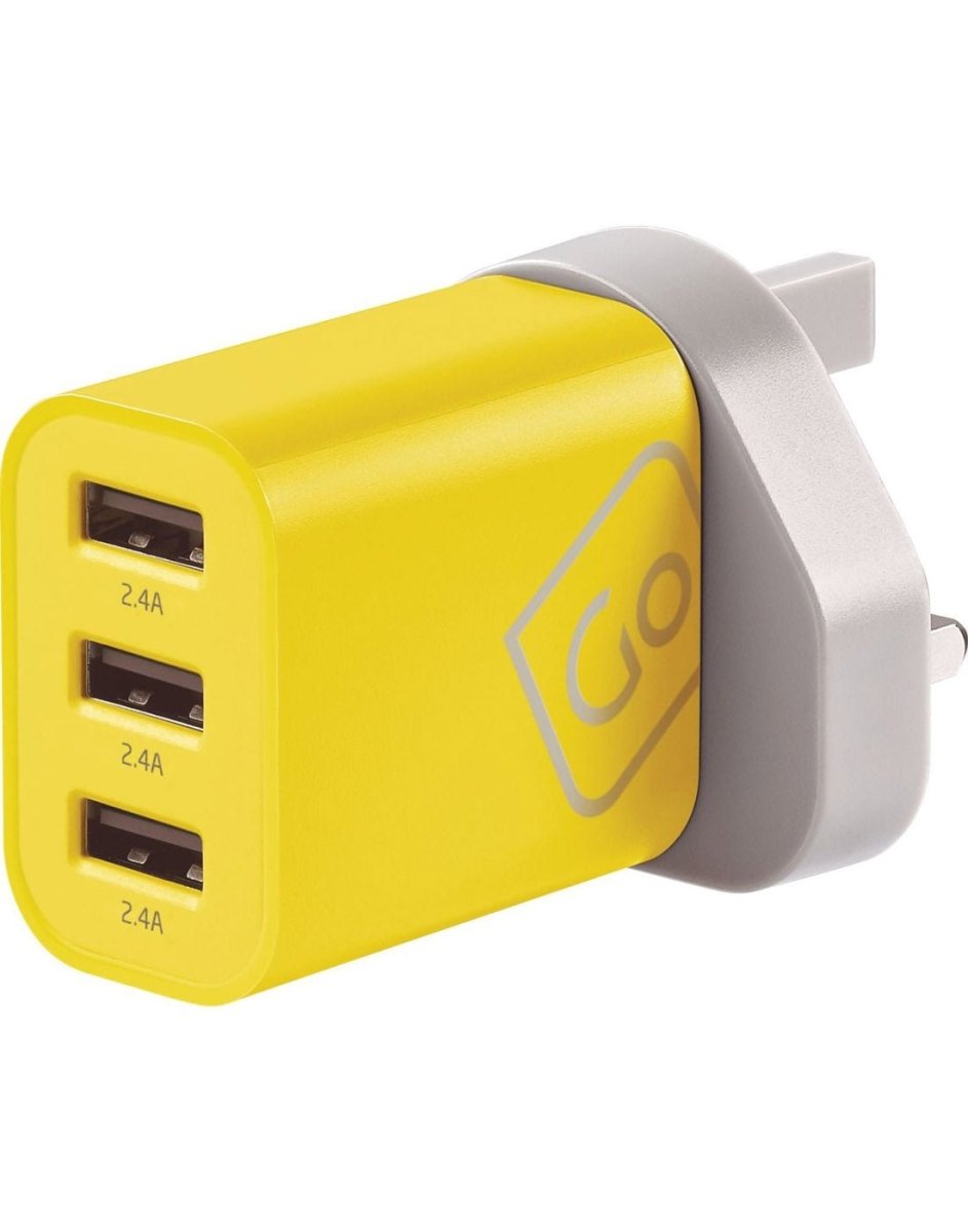 UK adapter plugged into USB charger