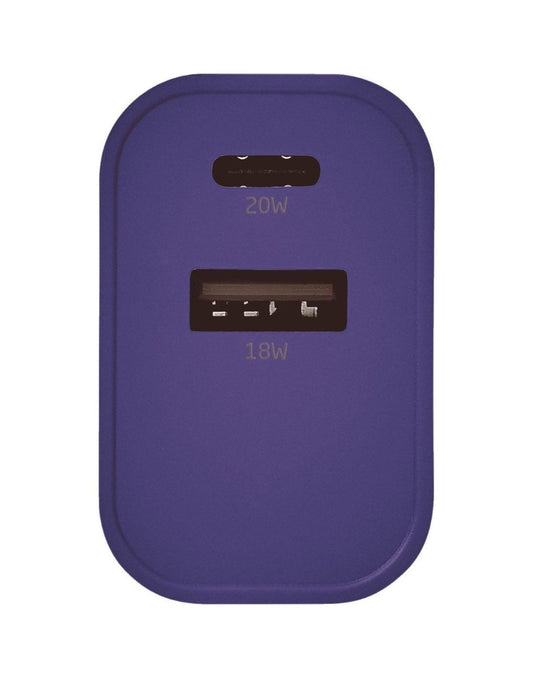 Product Image – Close up of purple USB input charger, front view