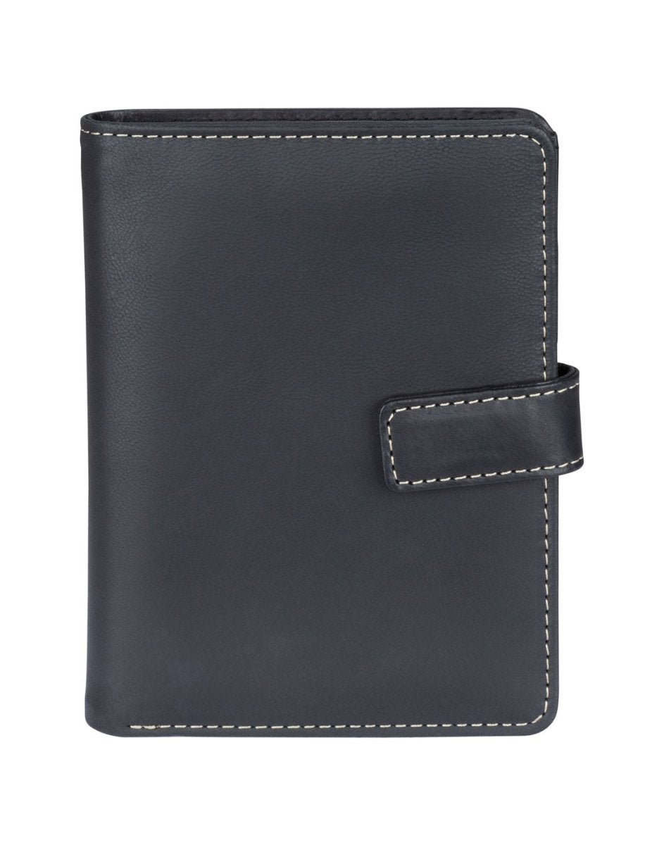 Leather RFID Passport Wallet With Tab Closure