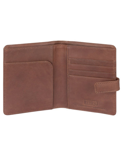 Leather RFID Passport Wallet With Tab Closure