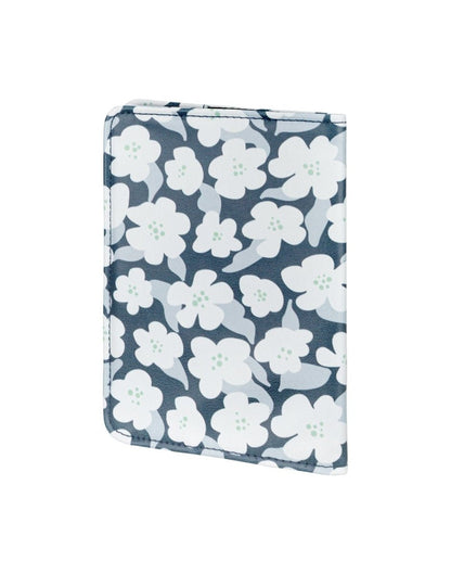 RFID Passport Cover in navy floral, back view