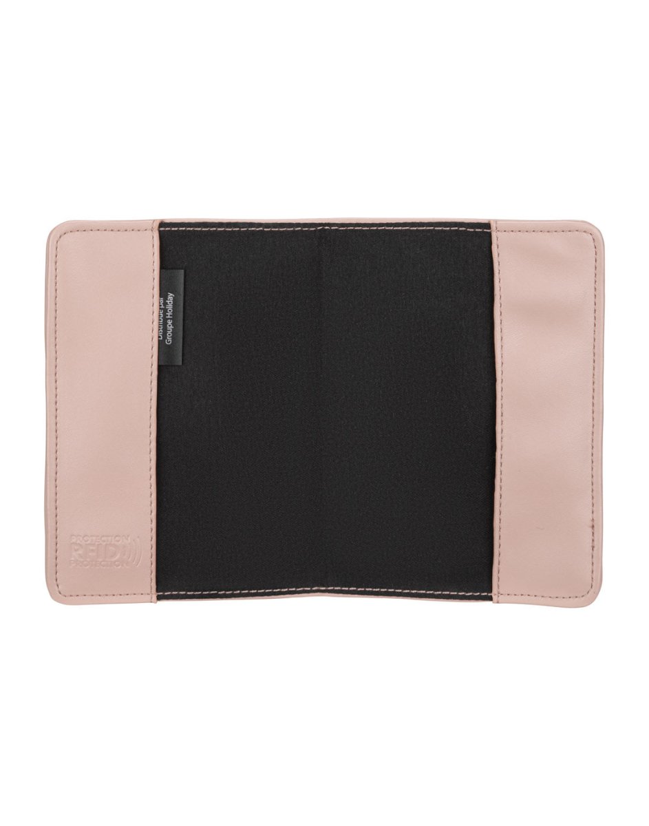 RFID Passport Cover in rose, open view