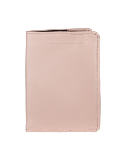 RFID Passport Cover in rose with embossed airplane in top right corner, front view