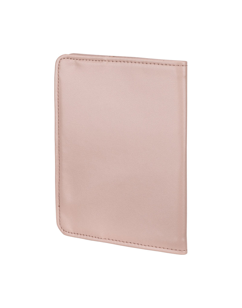RFID Passport Cover in rose, back view