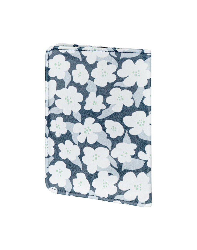 RFID Passport Cover in navy floral, back view
