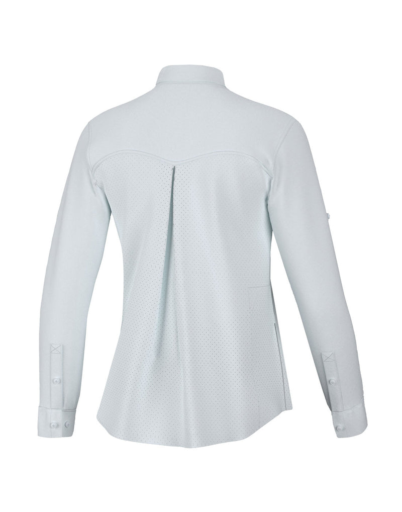 Huk Women's Tide Point Button-Down Shirt, white, back view