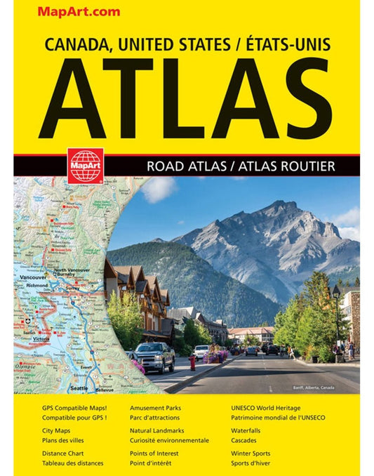 Product Image – MapArt Canada United States Road Atlas, book cover