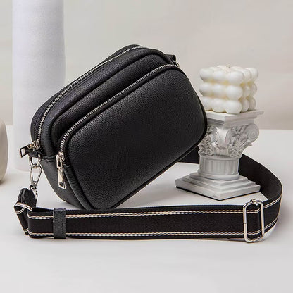 Alina's Front Pocket RFID Crossbody, black, front angled view