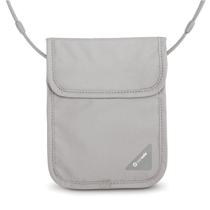 Pacsafe Coversafe® X75 RFID Blocking Security Neck Pouch in grey, front view