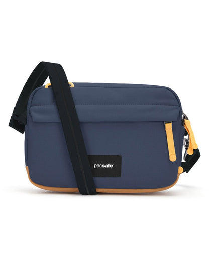 Pacsafe® GO Anti-Theft Crossbody Bag in coastal blue colour front view.