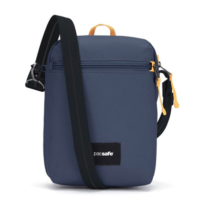 Pacsafe® GO Anti-Theft Festival Crossbody in coastal blue colour, front view.