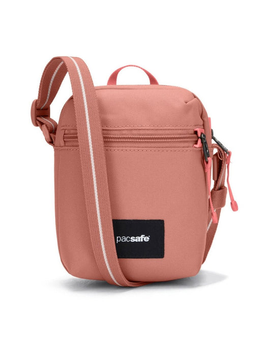 Product Image – Pacsafe® GO Anti-Theft Micro Crossbody in rose colour, front view.