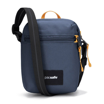 Pacsafe® GO Anti-Theft Micro Crossbody in coastal blue colour, front view.