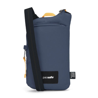 Pacsafe® GO Anti-Theft Tech Crossbody in coastal blue colour front view.