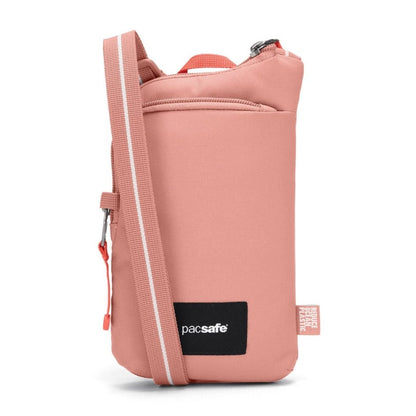 Pacsafe® GO Anti-Theft Tech Crossbody in rose colour front view.