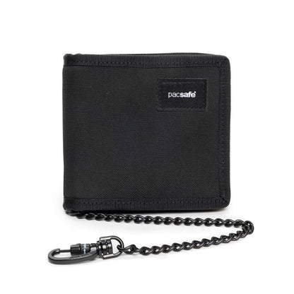 Pacsafe RFIDsafe™ Z100 RFID Blocking Bi-fold Wallet, black, front view