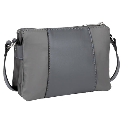 Roots Anita 3-Compartment Crossbody, grey, back view