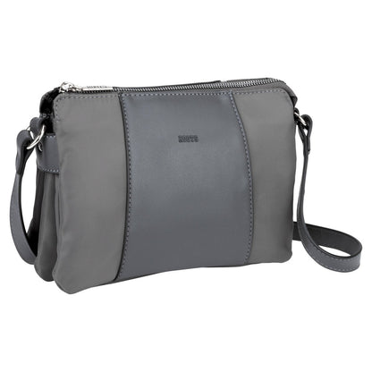 Roots Anita 3-Compartment Crossbody, grey, front angled view